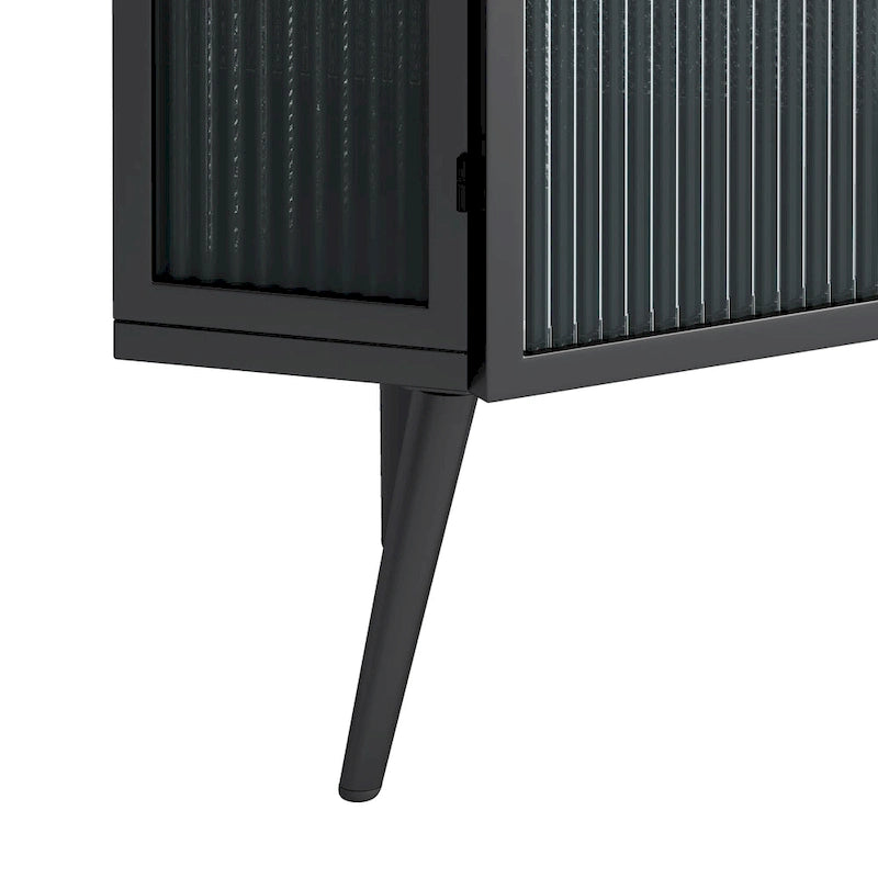 Meuble d'angle métallique de 80 cm de haut avec étagère réglable