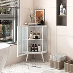 Meuble d'angle métallique de 80 cm de haut avec étagère réglable