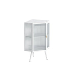 Meuble d'angle métallique de 80 cm de haut avec étagère réglable