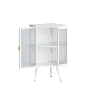 Meuble d'angle métallique de 80 cm de haut avec étagère réglable