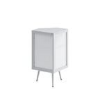 Meuble d'angle métallique de 80 cm de haut avec étagère réglable