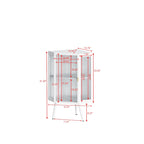 Meuble d'angle métallique de 80 cm de haut avec étagère réglable
