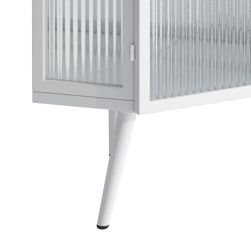 Meuble d'angle métallique de 80 cm de haut avec étagère réglable