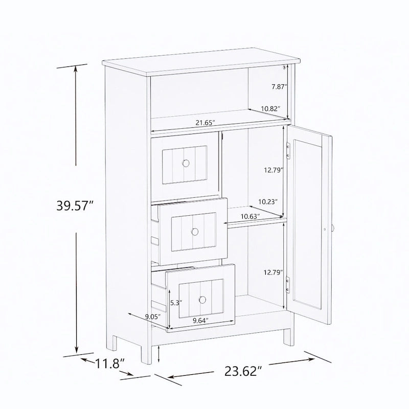 meuble de rangement sur pied pour salle de bain