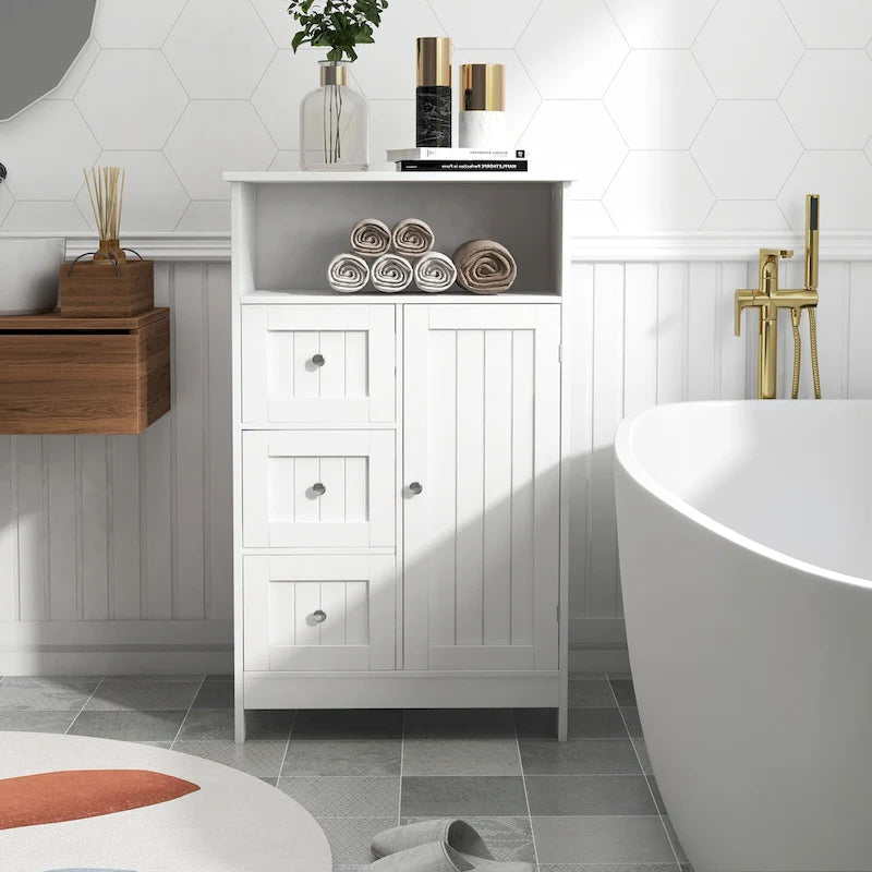 meuble de rangement sur pied pour salle de bain