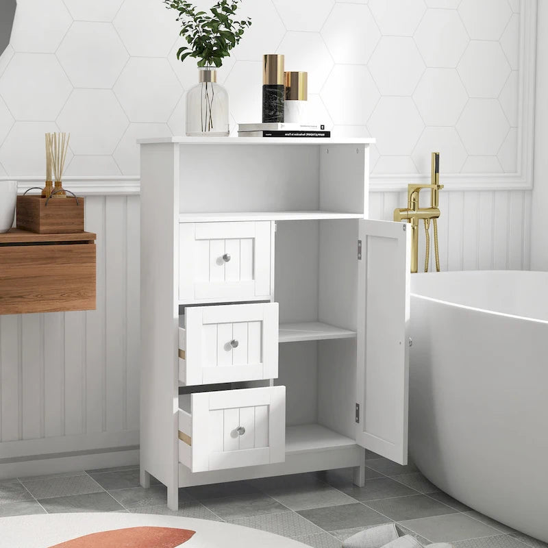 meuble de rangement sur pied pour salle de bain