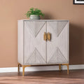 SEI Furniture Laurelvale Grey Wood Cabinet w/ Goldtone Legs/Pulls