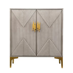 Meuble SEI Furniture Laurelvale en bois gris avec pieds et poignées dorés