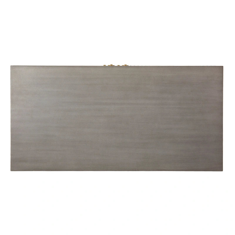 Meuble SEI Furniture Laurelvale en bois gris avec pieds et poignées dorés