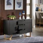 Buffet Cheyenne finition noire avec base en métal doré par iNSPIRE Q Modern