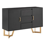 Buffet Cheyenne finition noire avec base en métal doré par iNSPIRE Q Modern