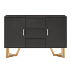 Buffet Cheyenne finition noire avec base en métal doré par iNSPIRE Q Modern