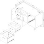 Crédence à 2 tiroirs South Shore Kozack avec portes