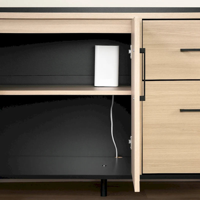 Crédence à 2 tiroirs South Shore Kozack avec portes