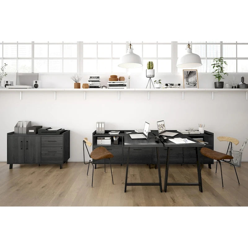 Crédence à 2 tiroirs South Shore Kozack avec portes