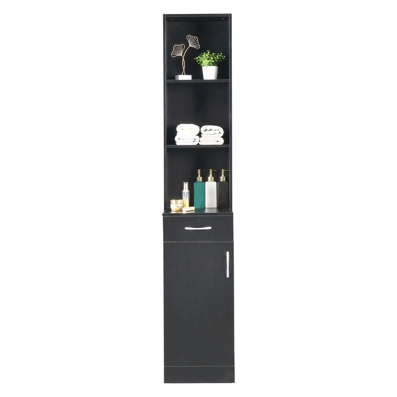 Armoire murale haute de salle de bain noire