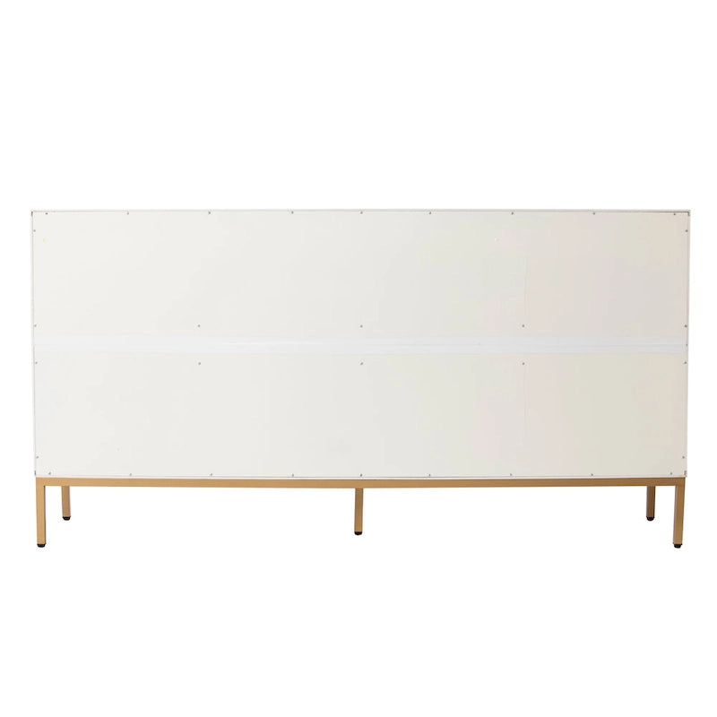 Meubles SEI Maubert, armoire contemporaine en bois avec détails dorés