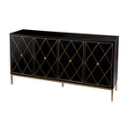 Meubles SEI Maubert, armoire contemporaine en bois avec détails dorés