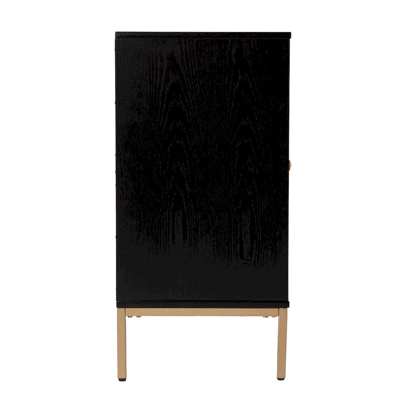 Meubles SEI Maubert, armoire contemporaine en bois avec détails dorés