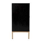 Meubles SEI Maubert, armoire contemporaine en bois avec détails dorés