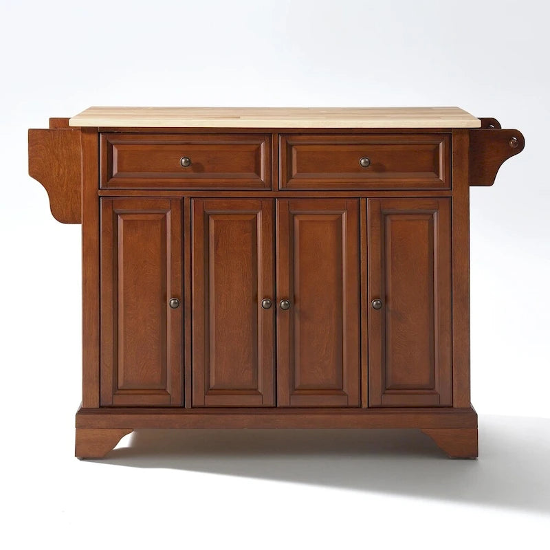 Îlot de cuisine Crosley LaFayette Classic, plateau en bois de cerisier naturel - 45,7 cm (P) x 131 cm (L) x 91,4 cm (H)