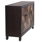 Crédence 3 portes couleur expresso à motif chevron décalé