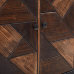 Crédence 3 portes couleur expresso à motif chevron décalé