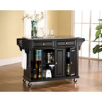 Îlot/chariot de cuisine Crosley avec plateau en granit noir massif - 45,7 cm (P) x 131 cm (L) x 91,4 cm (H)