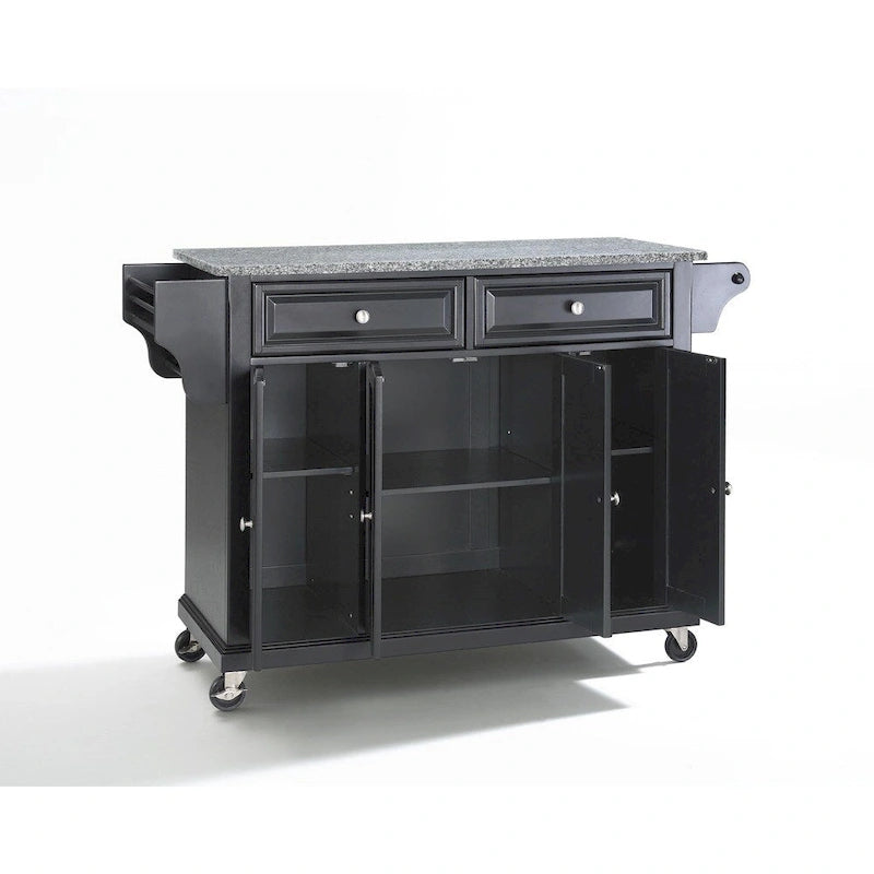 Îlot/chariot de cuisine Crosley avec plateau en granit noir massif - 45,7 cm (P) x 131 cm (L) x 91,4 cm (H)