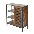 Armoire de rangement à 3 étagères et 1 porte en bois manufacturé finition noyer