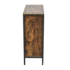 Armoire de rangement à 3 étagères et 1 porte en bois manufacturé finition noyer