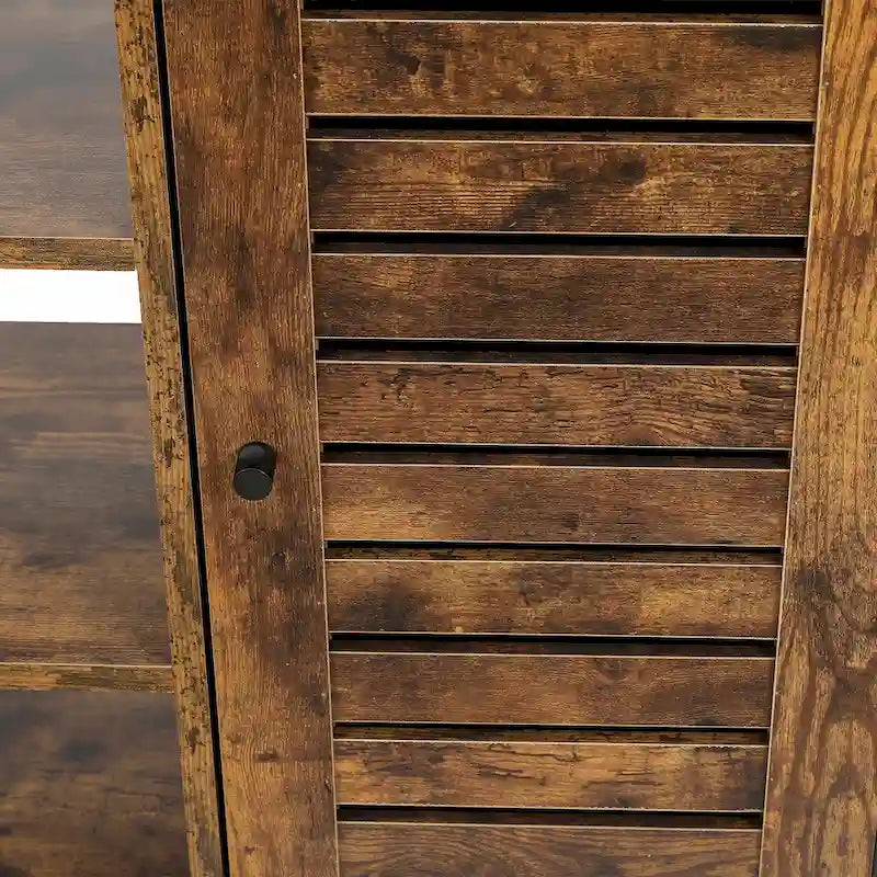 Armoire de rangement à 3 étagères et 1 porte en bois manufacturé finition noyer