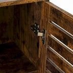Armoire de rangement à 3 étagères et 1 porte en bois manufacturé finition noyer