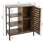 Armoire de rangement à 3 étagères et 1 porte en bois manufacturé finition noyer