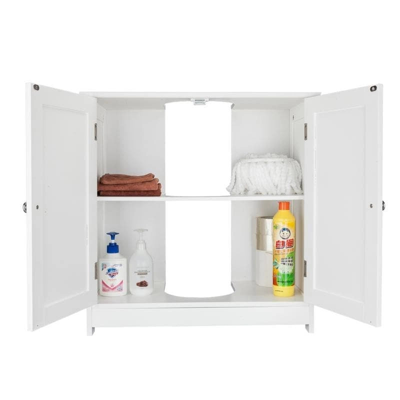 Meuble-lavabo mural en bois de 23 pouces avec rangement et 2 portes au sol