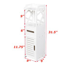 Meuble de rangement latéral autoportant à 3 niveaux pour salle de bain