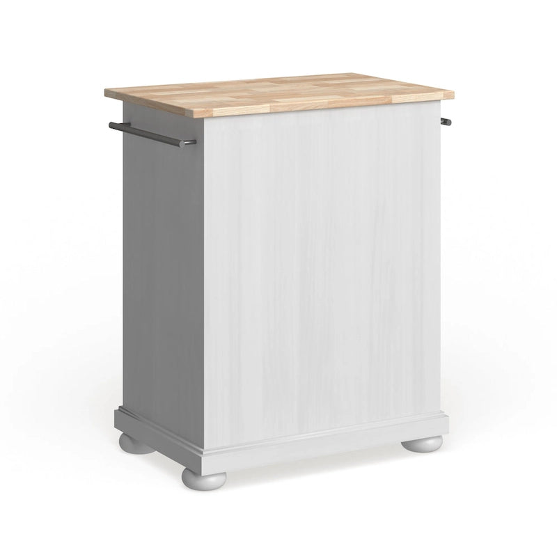 Îlot de cuisine mobile Crosley Alexandria avec plateau en bois, finition blanche - 45,7 cm (P) x 78,7 cm (L) x 85,1 cm (H)