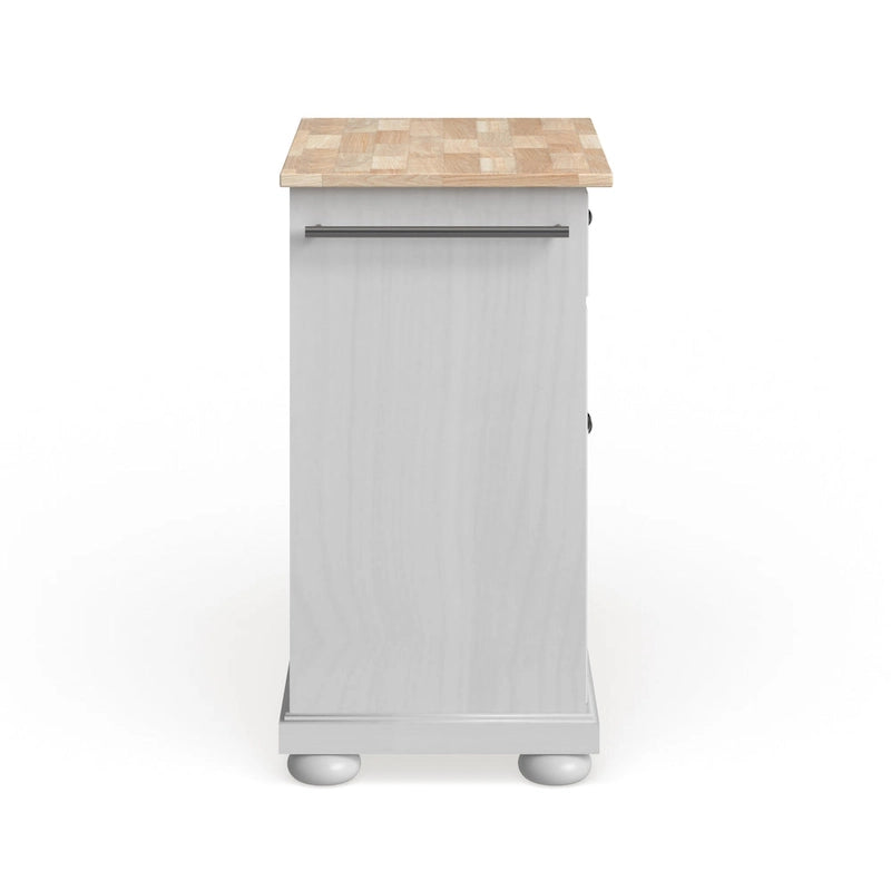 Îlot de cuisine mobile Crosley Alexandria avec plateau en bois, finition blanche - 45,7 cm (P) x 78,7 cm (L) x 85,1 cm (H)