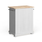 Îlot de cuisine mobile Crosley Alexandria avec plateau en bois, finition blanche - 45,7 cm (P) x 78,7 cm (L) x 85,1 cm (H)