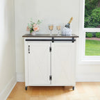 Chariot de cuisine SEI Furniture Lankershim, style ferme moderne, en bois blanc