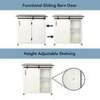 Chariot de cuisine SEI Furniture Lankershim, style ferme moderne, en bois blanc