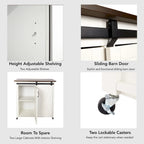 Chariot de cuisine SEI Furniture Lankershim, style ferme moderne, en bois blanc