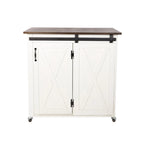 Chariot de cuisine SEI Furniture Lankershim, style ferme moderne, en bois blanc