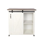 Chariot de cuisine SEI Furniture Lankershim, style ferme moderne, en bois blanc