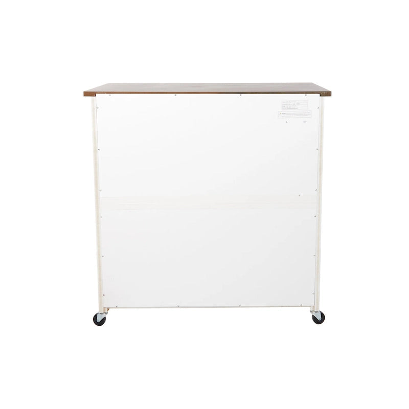Chariot de cuisine SEI Furniture Lankershim, style ferme moderne, en bois blanc