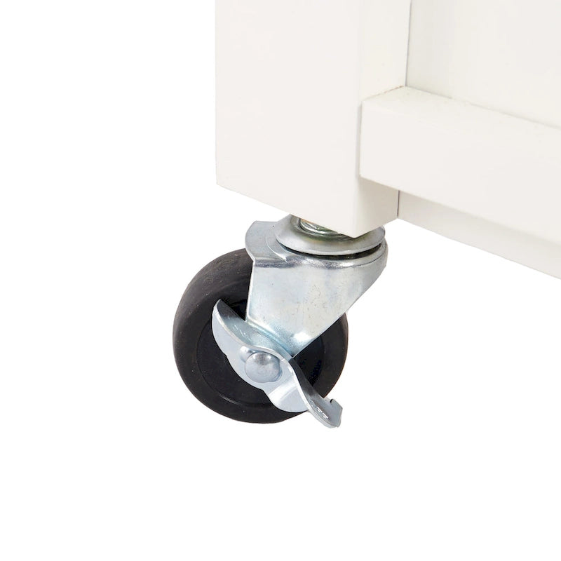 Chariot de cuisine SEI Furniture Lankershim, style ferme moderne, en bois blanc