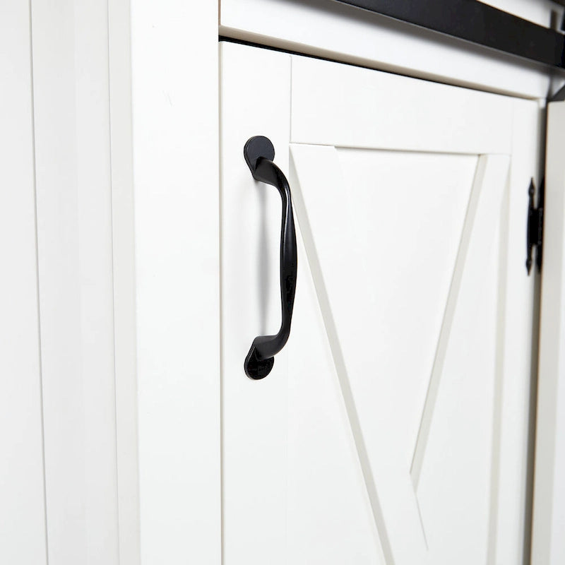 Chariot de cuisine SEI Furniture Lankershim, style ferme moderne, en bois blanc