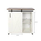 Chariot de cuisine SEI Furniture Lankershim, style ferme moderne, en bois blanc