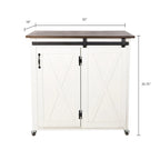 Chariot de cuisine SEI Furniture Lankershim, style ferme moderne, en bois blanc