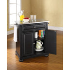 Îlot de cuisine mobile Crosley Alexandria, plateau en acier inoxydable noir - 45,7 cm (P) x 78,7 cm (L) x 90,2 cm (H)